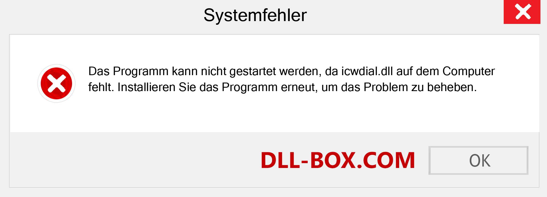 icwdial.dll-Datei fehlt?. Download für Windows 7, 8, 10 - Fix icwdial dll Missing Error unter Windows, Fotos, Bildern